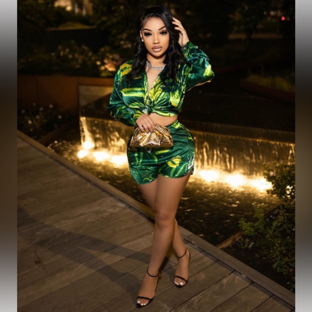 Vibrant Green Two-Piece Set
